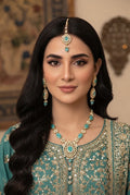 Elegant Gold-Plated Kundan and Turquoise Stone Jewellery Set with Matching Maang Tikka