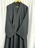 Embellished Open Front Abaya with Kimono Sleeves & Belt | Elegant Modest Women’s Fashion – Racdo Market