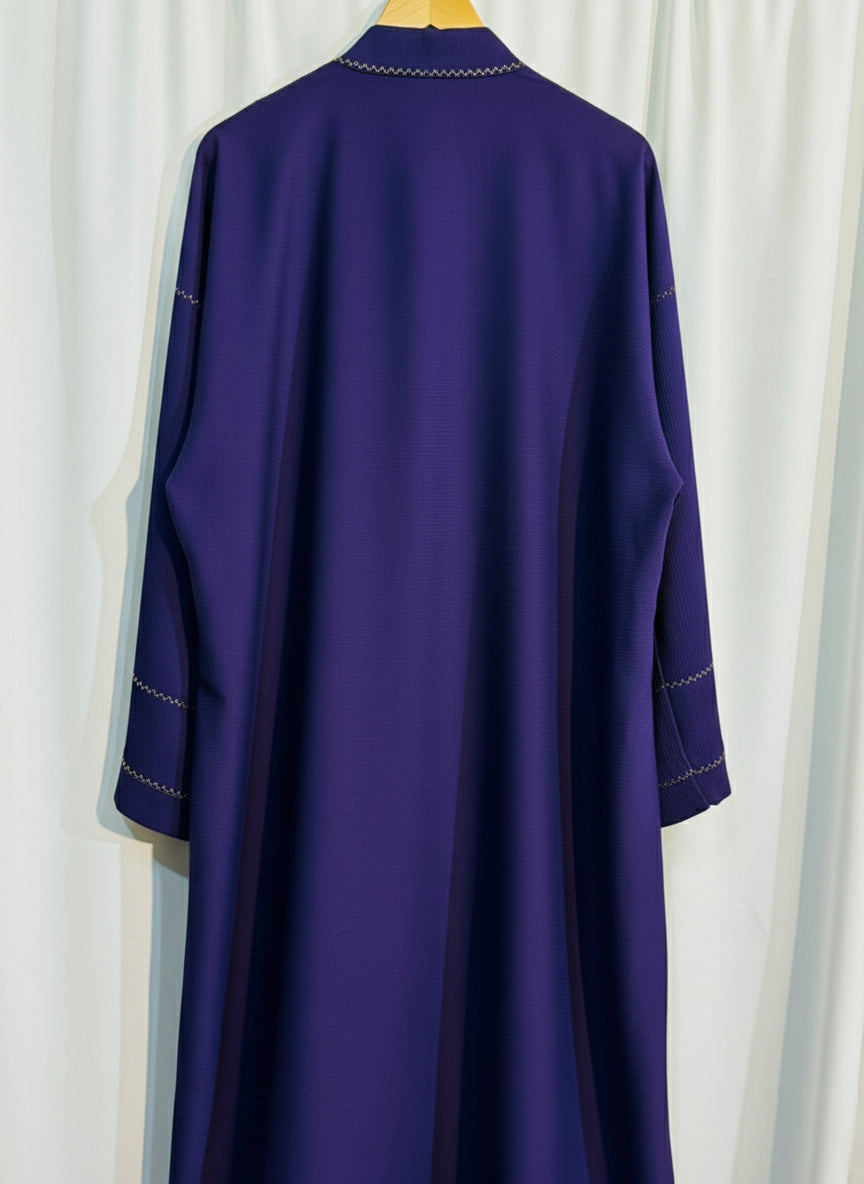 Embellished Open Front Abaya with Kimono Sleeves & Belt | Elegant Modest Women’s Fashion – Racdo Market