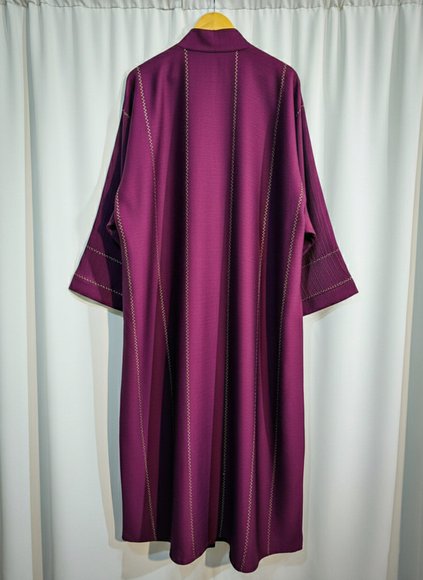 Embellished Open Front Abaya with Kimono Sleeves & Belt | Elegant Modest Women’s Fashion – Racdo Market