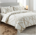 Printed Abstract Beige King Size Comforter Set