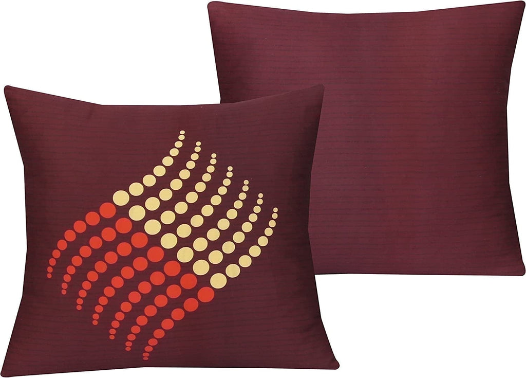 Cotton Fabric Throw Pillows, 2 Pack (18"x18") Cover Only, Burgundy