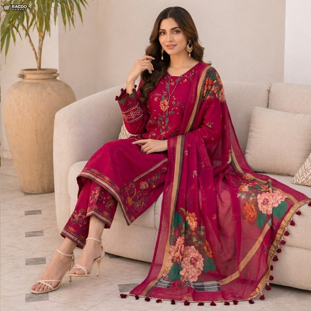 Elegant Dark Pink Dress for Women | Stylish Party & Casual Wear Dress – RACDO Market