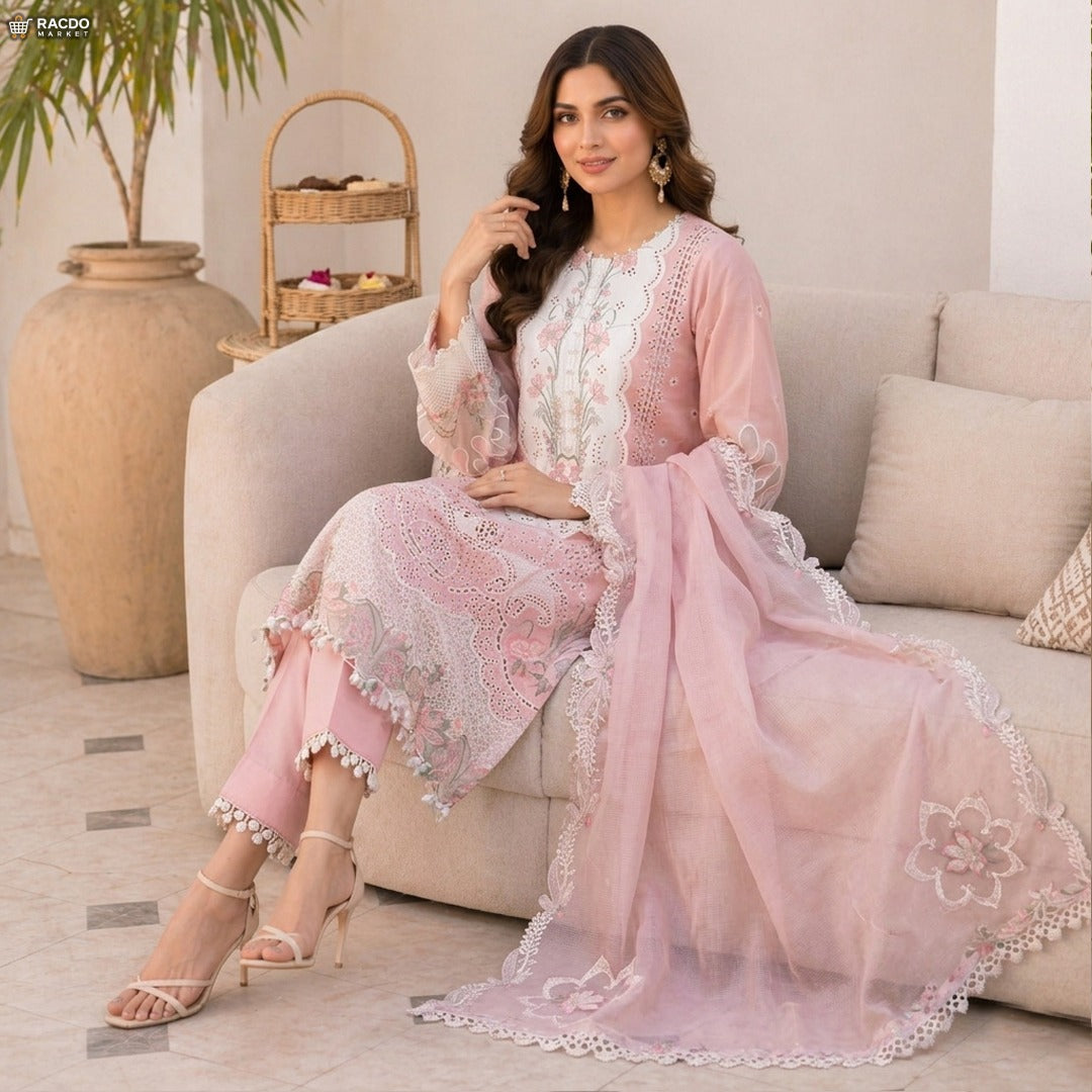 Light Baby Pink Colour Fabric – Premium Unstitched Suit Cloth | Racdo Market