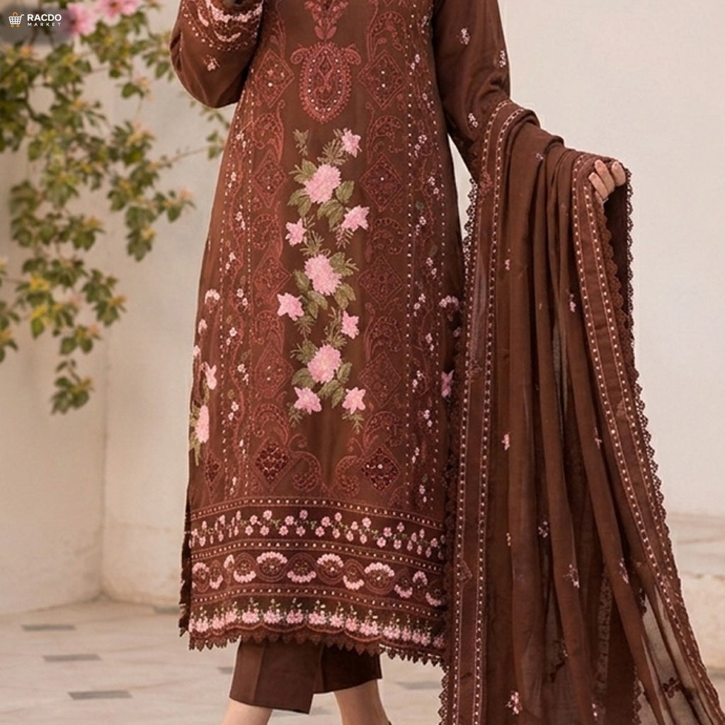 Product URL: Lawn Unstitched 3pc Embroidered Collection with Chiffon Dupatta