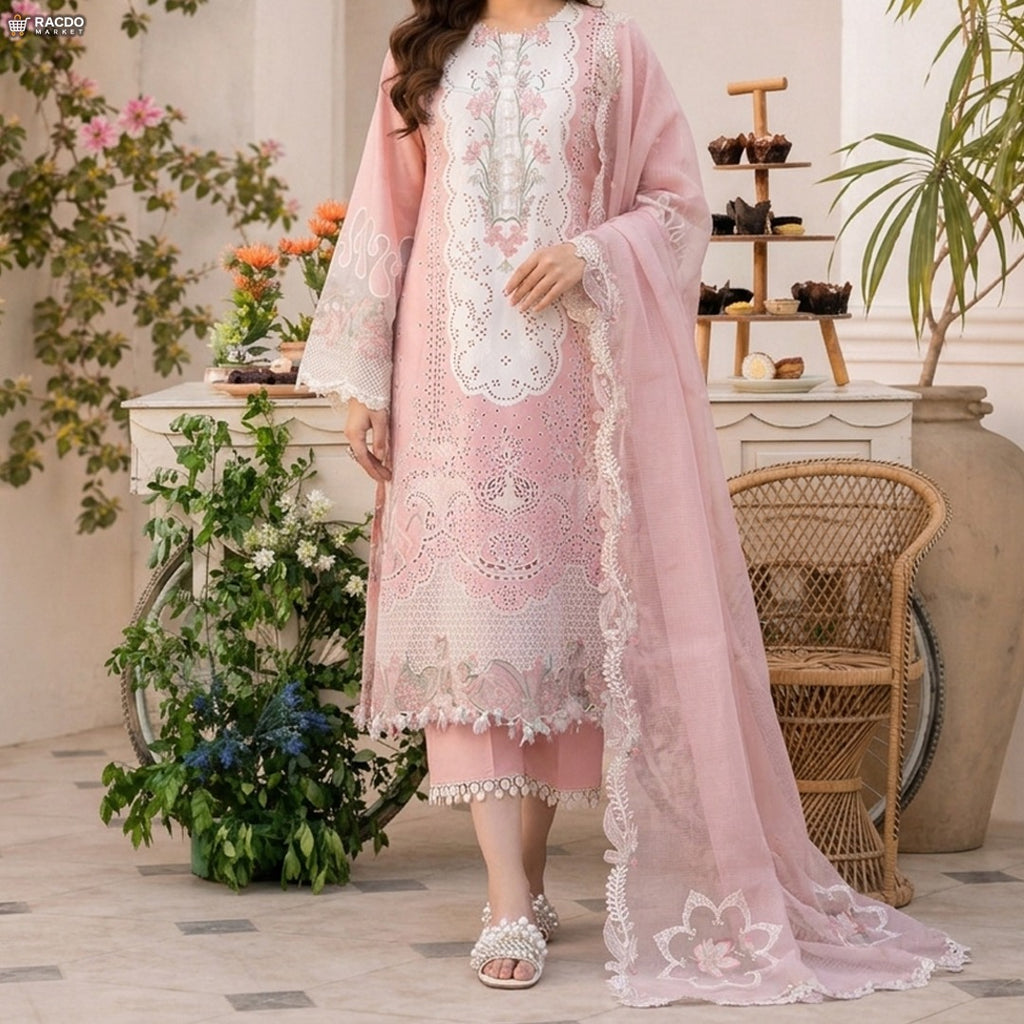 Light Baby Pink Colour Fabric – Premium Unstitched Suit Cloth | Racdo Market