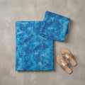 Unstitched Blue Abstract Leaf Printed Lawn Suit – racdo.pk