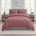 Dusty Rose Geometric Printed King Size 3-Piece Quilt Cover Set