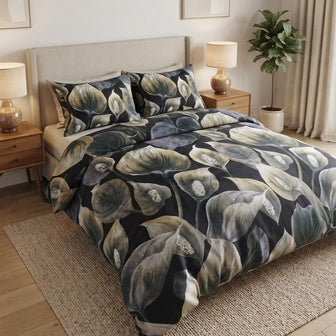Luxury Botanical Printed King Size Bedsheet Set