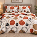 Modern Abstract Circles Printed King Size Bedsheet Set