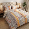 Modern Sunburst Geometric Printed King Size Bedsheet Set
