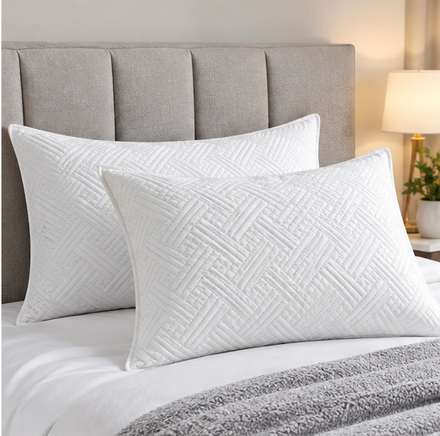 Ultrasonic Quilted Pillow Covers – Pair of 2